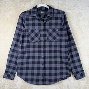 5.11 Tactical Womens Flannel Shirt XS Grey Black Plaid Long Sleeve Cotton Top